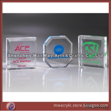 Modern Polished Acrylic/Lucite Award/Letterweight/Gift with Your Logo